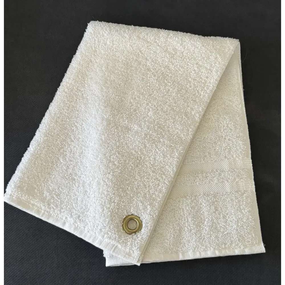 Ralph Lauren Golf Towel White NWOT 100% Cotton Brass Grommet 16x25 USA